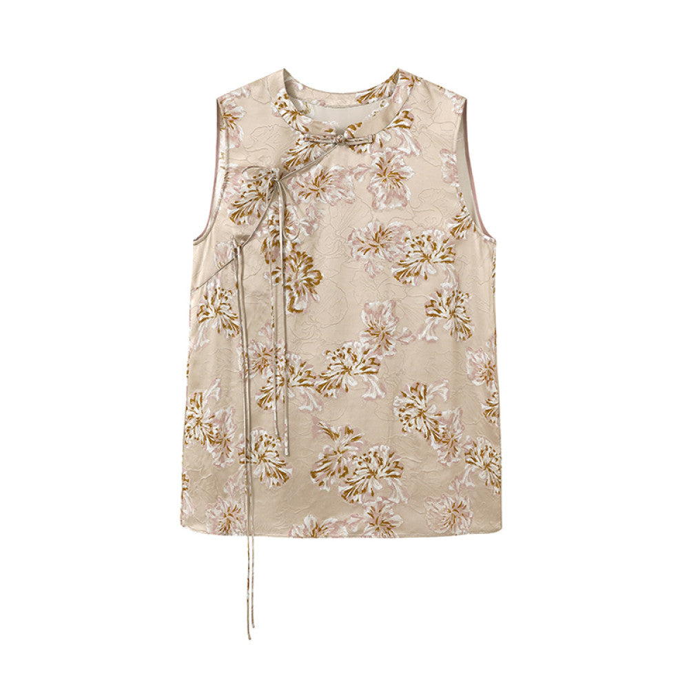 Ruyi Lianyun Summer Silk Blended Slant Hemp Jacquard Shirt for Women New Chinese Style Chinese Style Retro Lace up and Buckle Top image 19