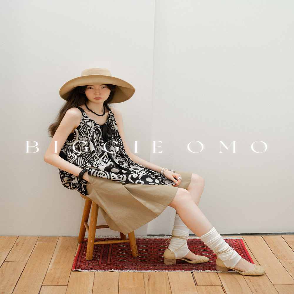 Biggie OMO Paris Dreaming Print Design Heavy Interior Single Wear Strap Collar Top for Women image 4