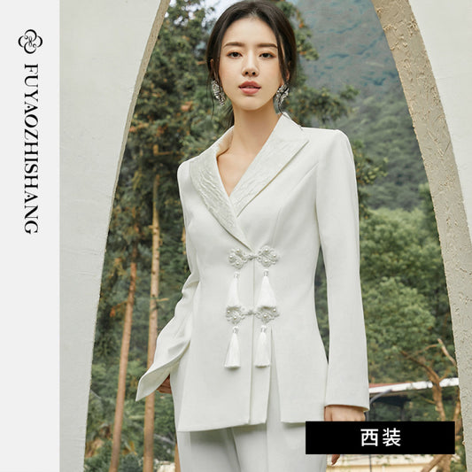 ASAYA3382 Chinese style suit jacket for women with tassel button