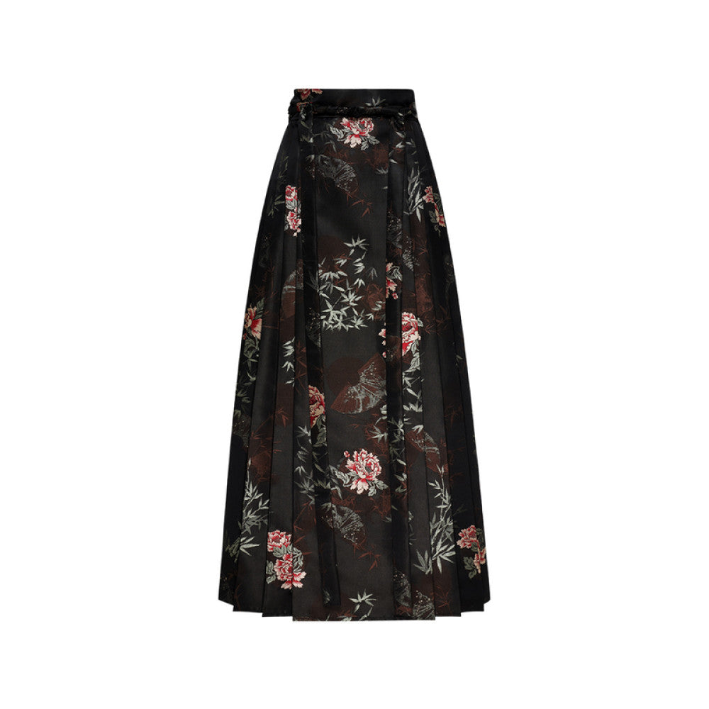 asaya3324-Chinese style long floral skirt