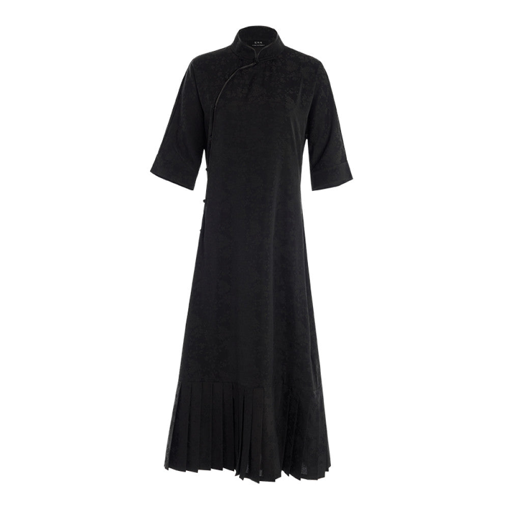 ASAYA3286 Chinese collar dress, long, straight cut, plain color – ASAYA  QiPao & Chinese Fashion Store