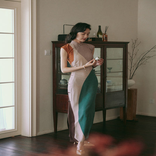 ASAYA3282 spring and summer short sleeves Cotton Silk Cheongsam