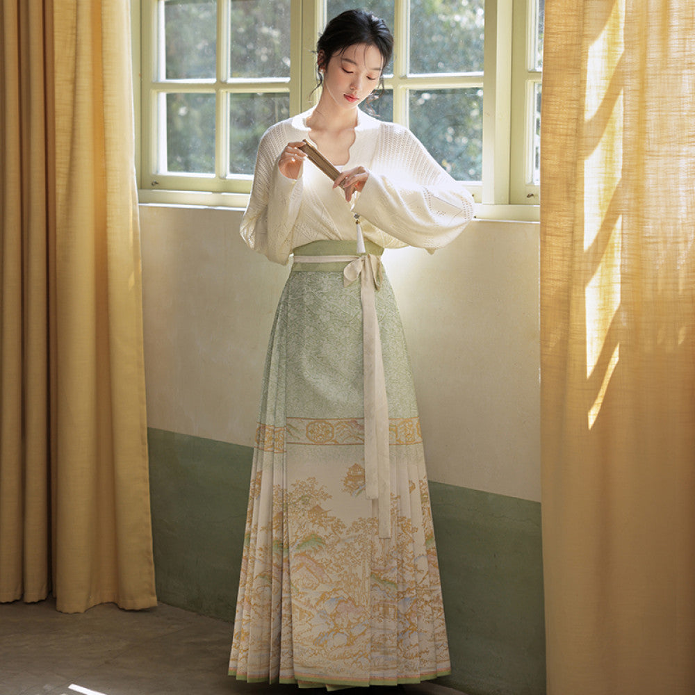 Original Hanfu Shuli Nian Nian Nian Hanfu Original Hanfu Shuli Nian Nian Nian Nian Nian You Can Wear Ma Mian Skirt Women s Set Round Neck Short Shirt Autumn 2024 image 16