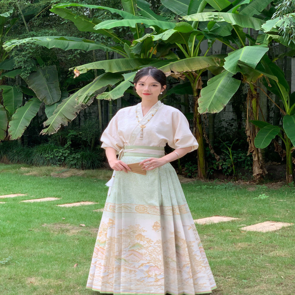 Original Hanfu Shuli Nian Nian Nian Hanfu Original Hanfu Shuli Nian Nian Nian Nian Nian You Can Wear Ma Mian Skirt Women s Set Round Neck Short Shirt Autumn 2024 image 44