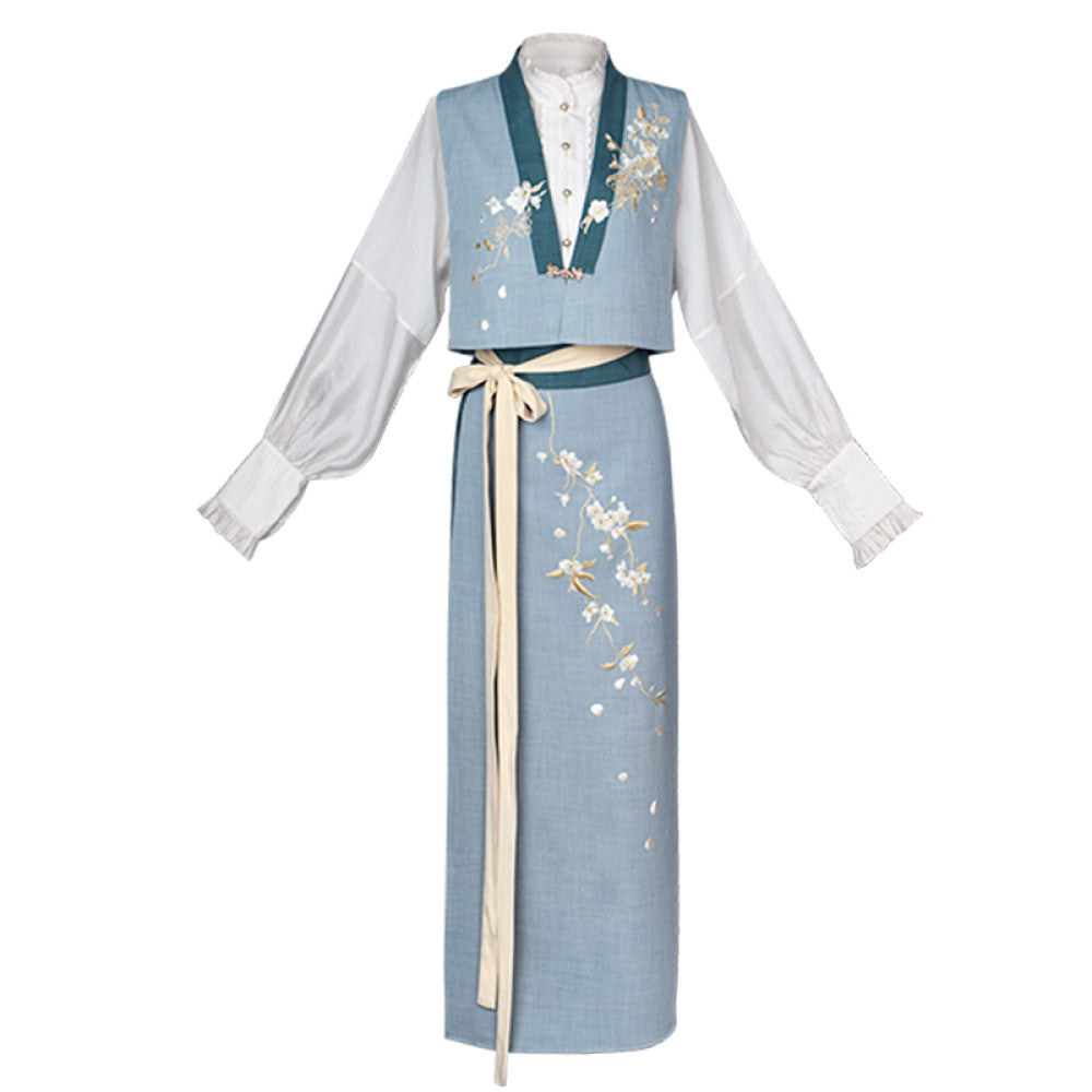 ASAYA3235 Qu Chinese Style Original Hanfu Swirl Skirt New Chinese Style Embroidered Set