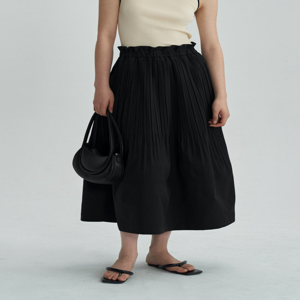 Celebrity style RUISHI Heavy Industry architectural pleated wood ear A line skirt for women in spring and summer image 45