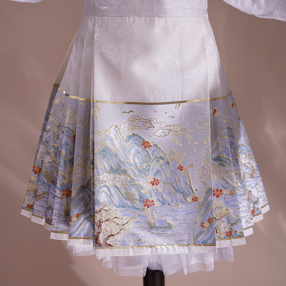 Summer style Qianli Jiangshan short horse face skirt daily commuting girl wear national style new Chinese style Ruolanxi original image 3