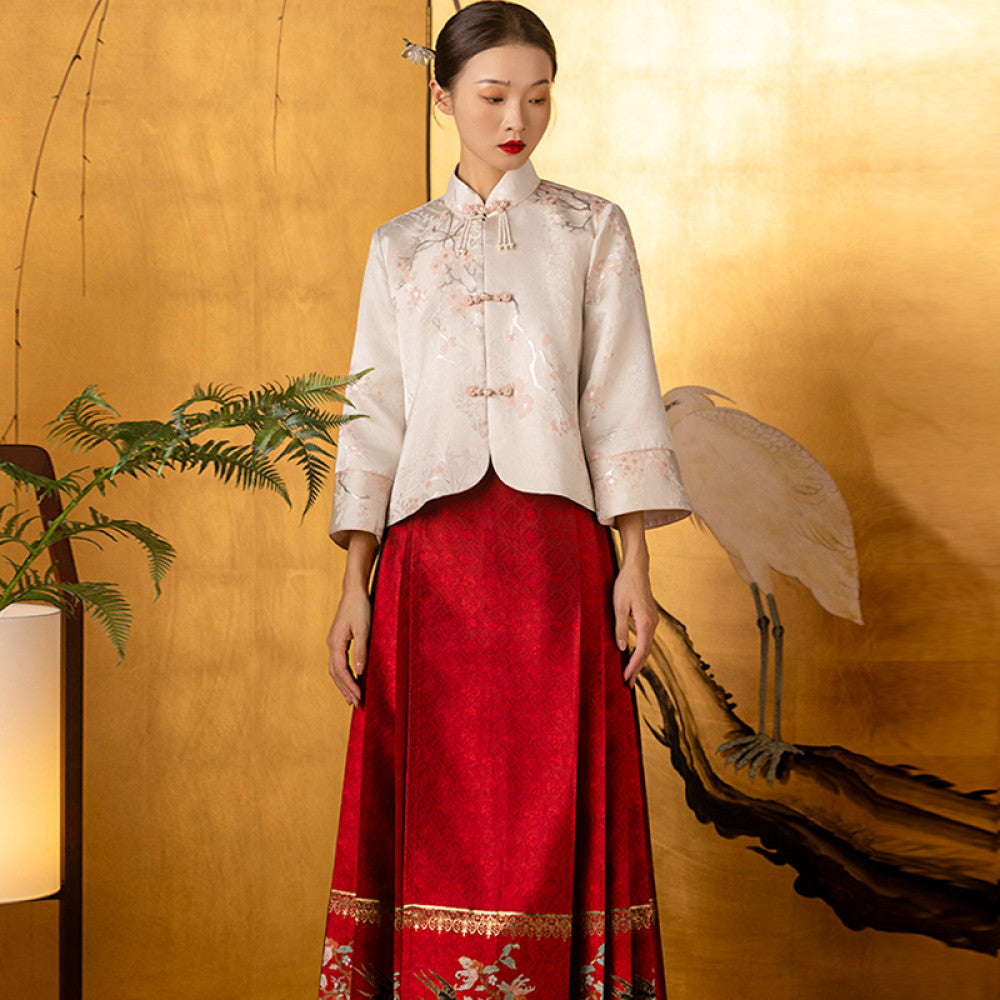 Dear Peony Mei Ran New Chinese style Modified Horse Face Skirt Set Wedding Dress for Women 2025 Spring New Edition image 18