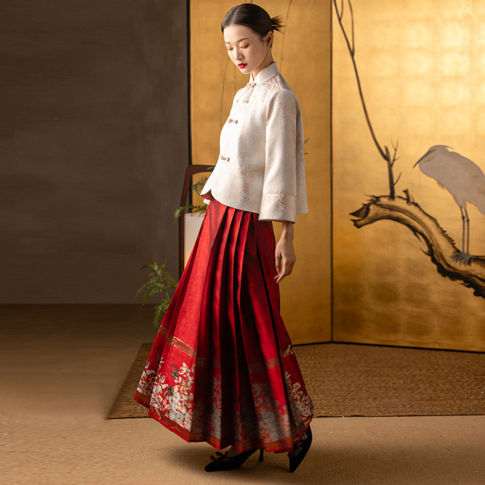 ASAYA3170 New Chinese Style National Style Improved Horse Face Skirt