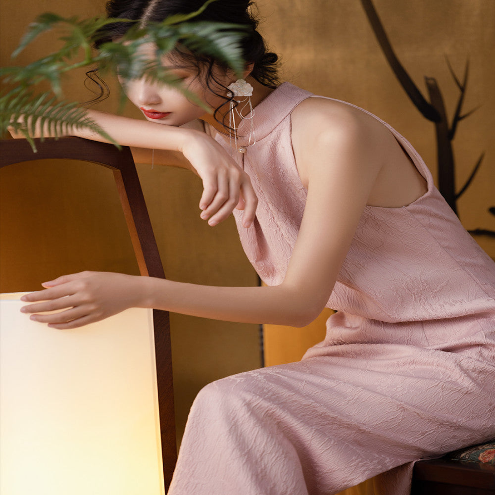 Dear Peony Silk Bamboo Beauty New Chinese Engagement Cheongsam Dress Bridal Wedding Morning Robe Toasting Dress image 2