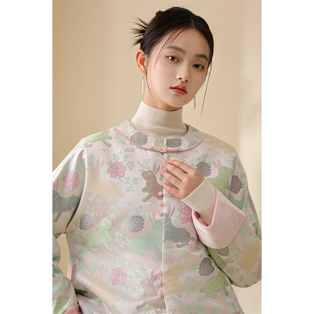 Chuchan s new Chinese style coat for autumn women s autumn and winter Chinese style tea jacket top imitating Song brocade flower velvet temperament buttoned cotton jacket image 18