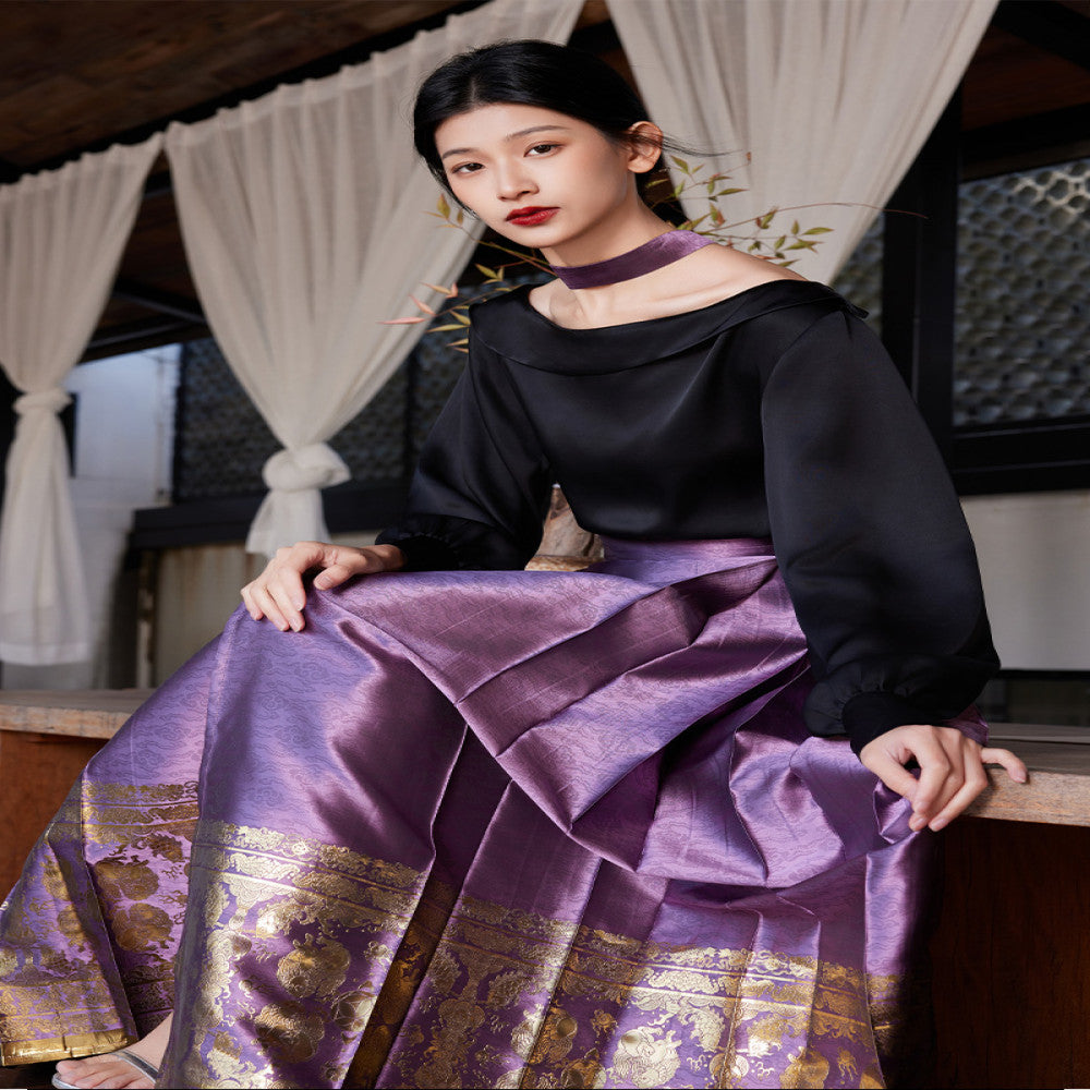 ASAYA3142 New Hanfu Women’s Original National Style Improved Horse Face Skirt