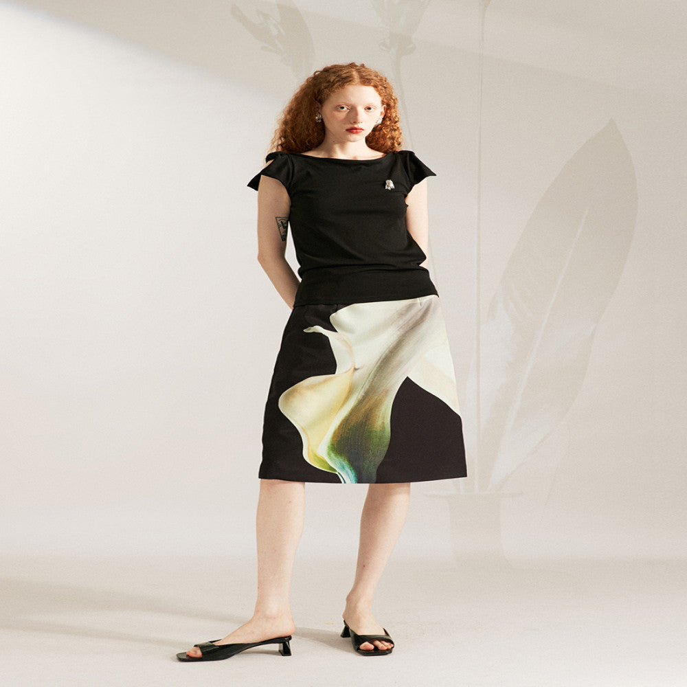 MANE Atelier Designer Brand Matilda Printed Half length Skirt for Women Short Small High end A line Skirt image 0