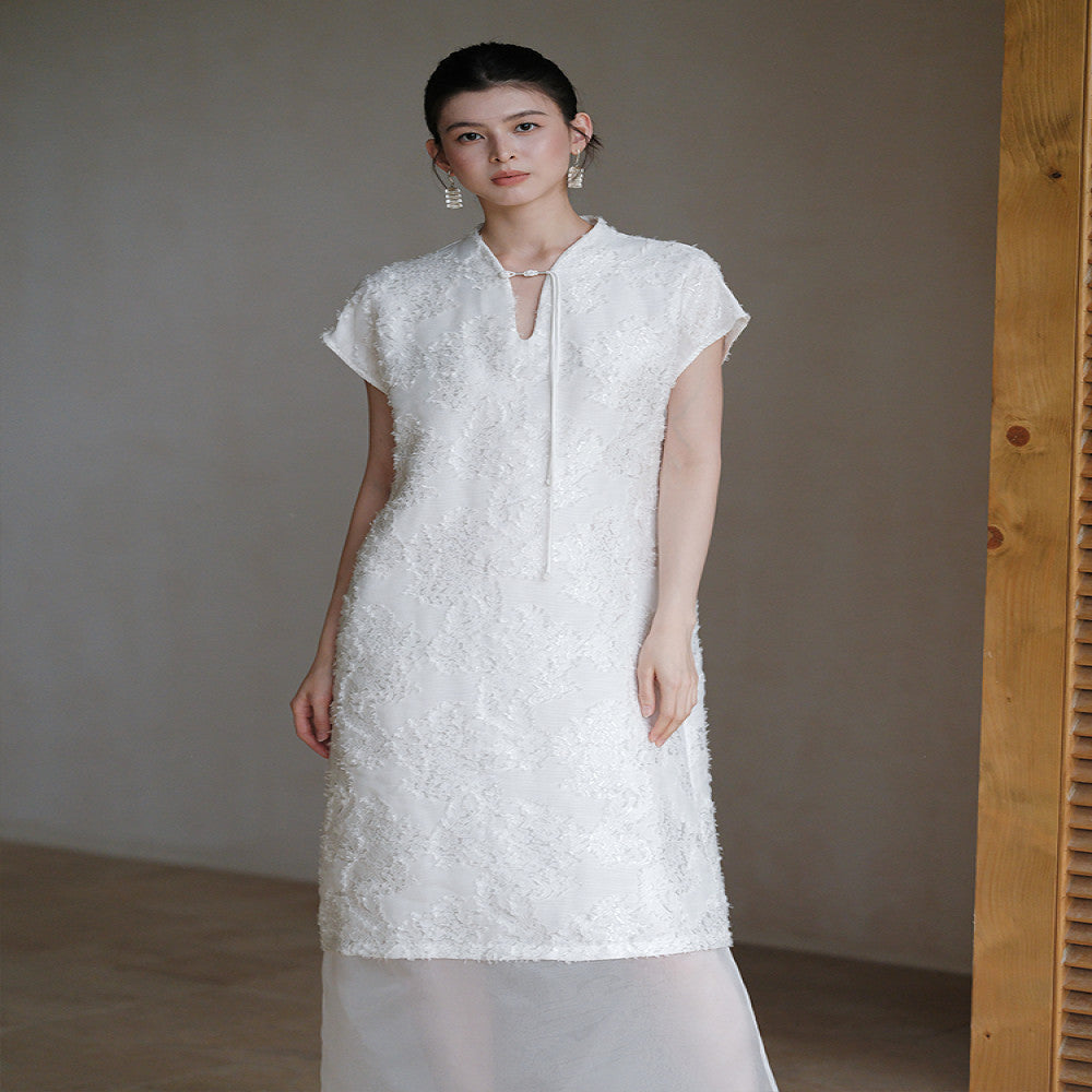 New Chinese style dress for women in the summer of 2025 with a lazy and relaxed Chinese style gentle and loose patchwork lace long skirt image 3