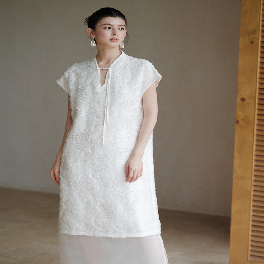 New Chinese style dress for women in the summer of 2025 with a lazy and relaxed Chinese style gentle and loose patchwork lace long skirt image 5