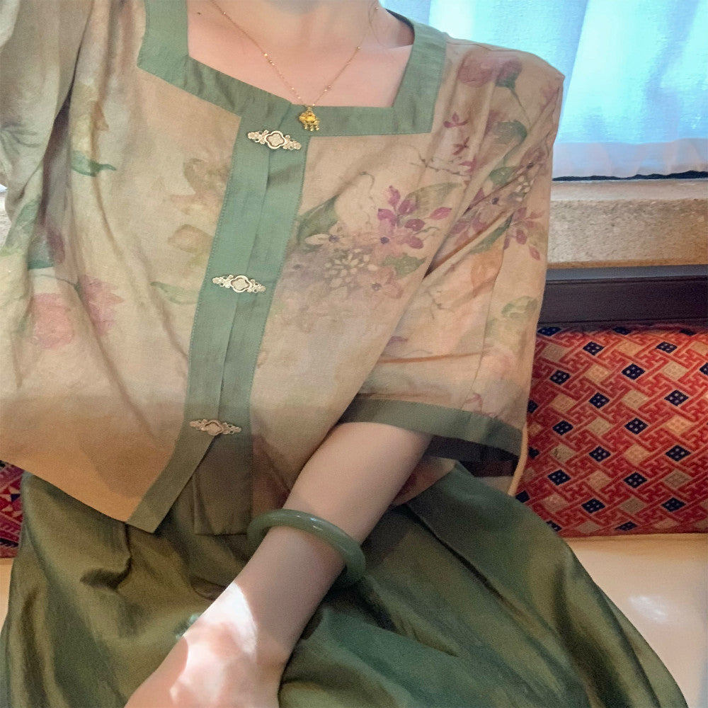 Superficial Lyrical Poetry Xuan Su Classical Set Linen French Dress image 15