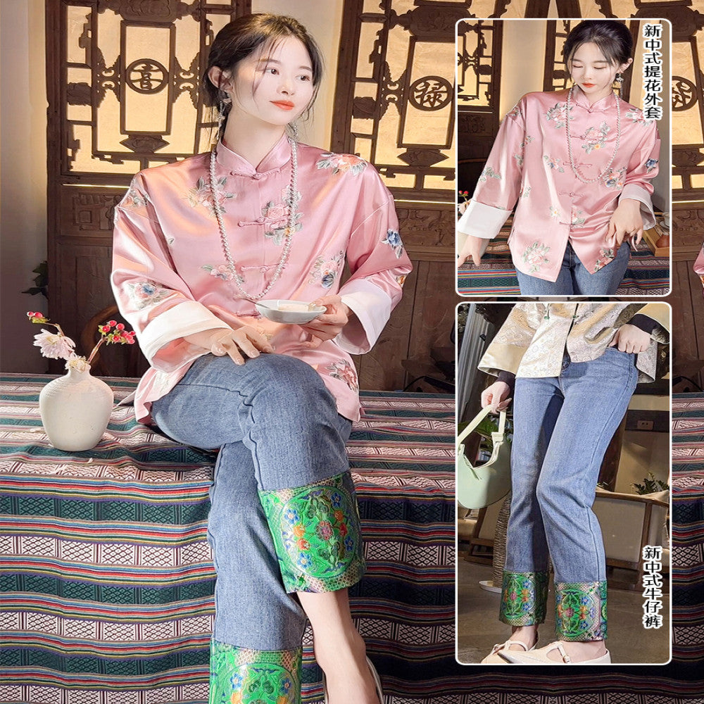 Gaoding embroidery new Chinese style women s clothing Chinese style jacket women s spring retro button small stand up collar vinegar top image 20