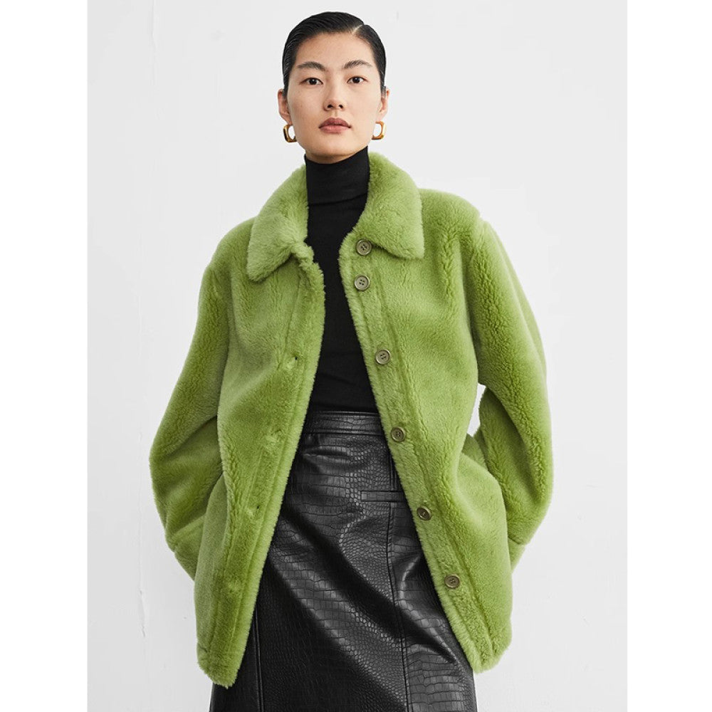RoseLingLing Merino wool particle fleece fur integrated windproof and warm loose teddy coat jacket image 0