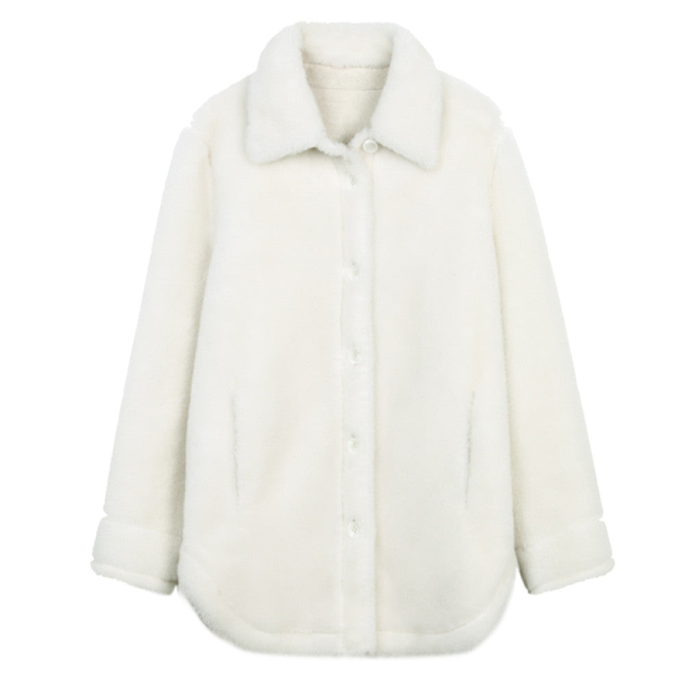 RoseLingLing Merino wool particle fleece fur integrated windproof and warm loose teddy coat jacket image 21