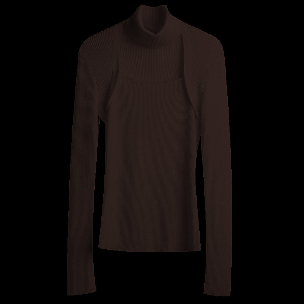 RoseLingLing machine washable wool high fashion detachable scarf slim fit and slimming knit top base sweater image 30
