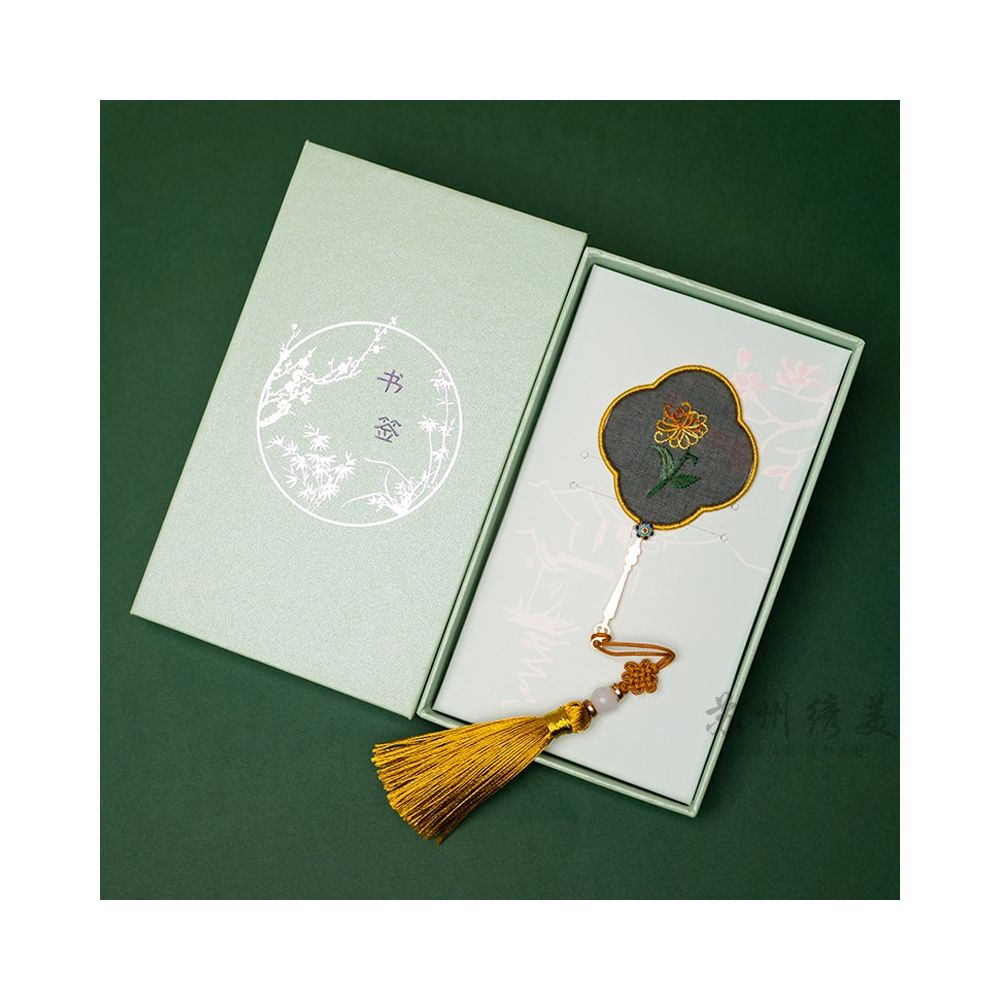 ASAYA2436 Suzhou embroidery beauty handmade double-sided embroidery bookmark