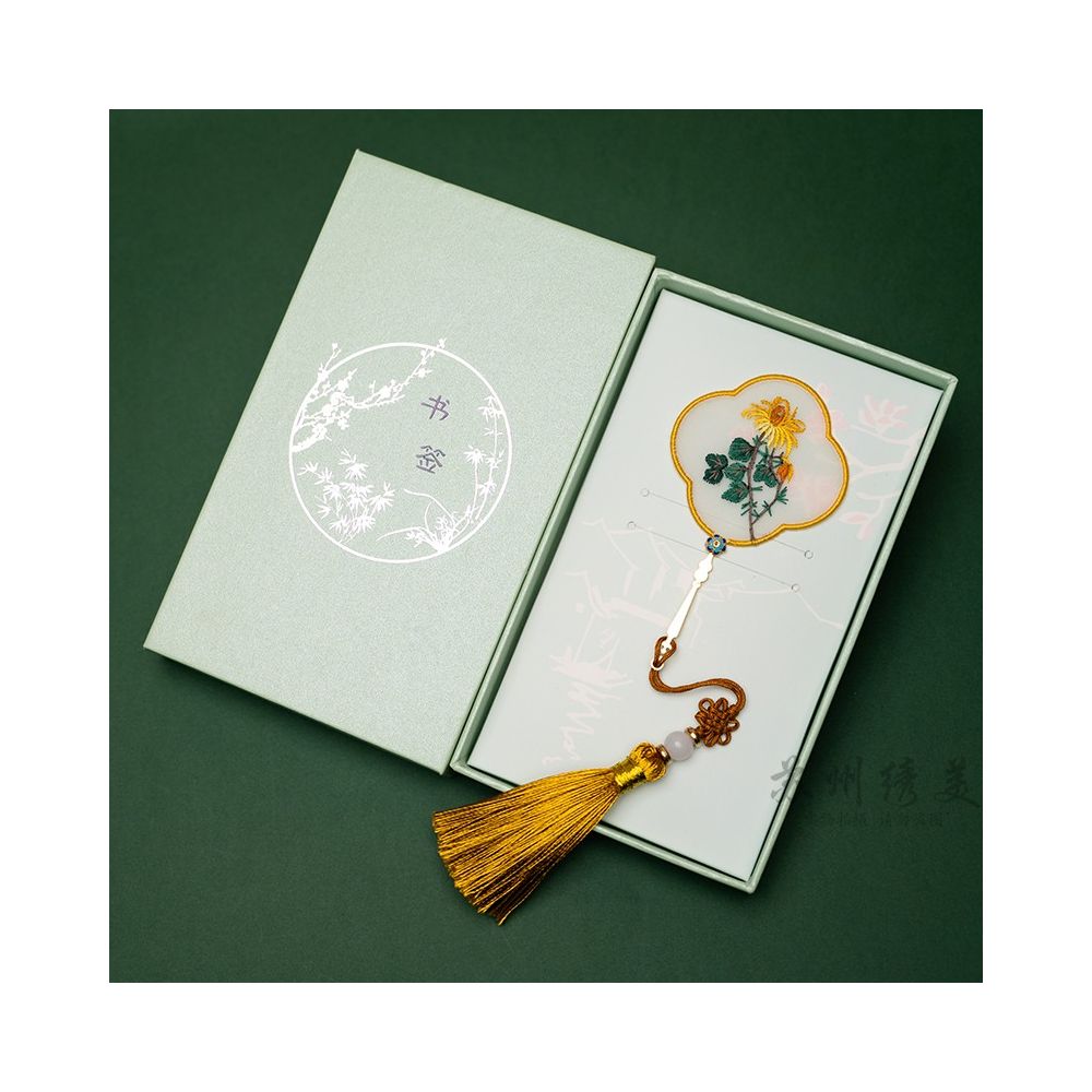 ASAYA2436 Suzhou embroidery beauty handmade double-sided embroidery bookmark