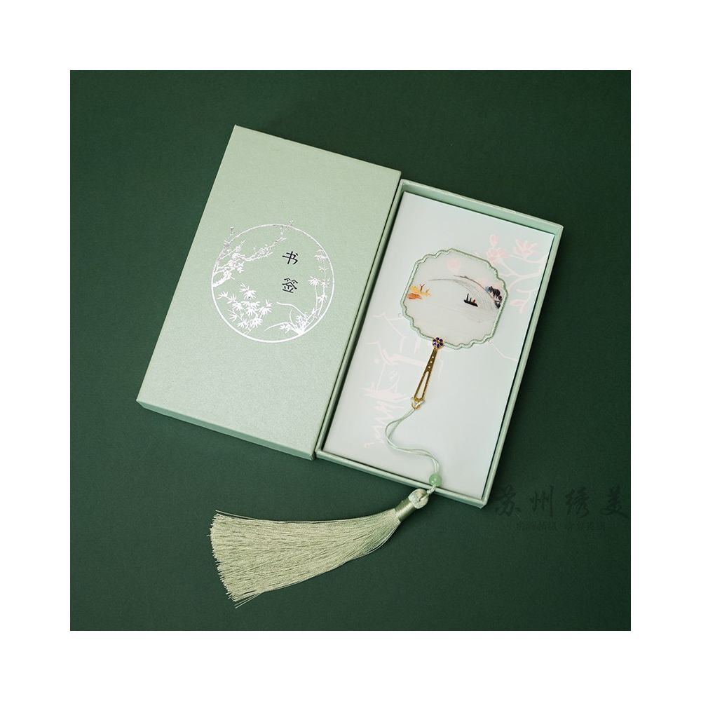 ASAYA2436 Suzhou embroidery beauty handmade double-sided embroidery bookmark