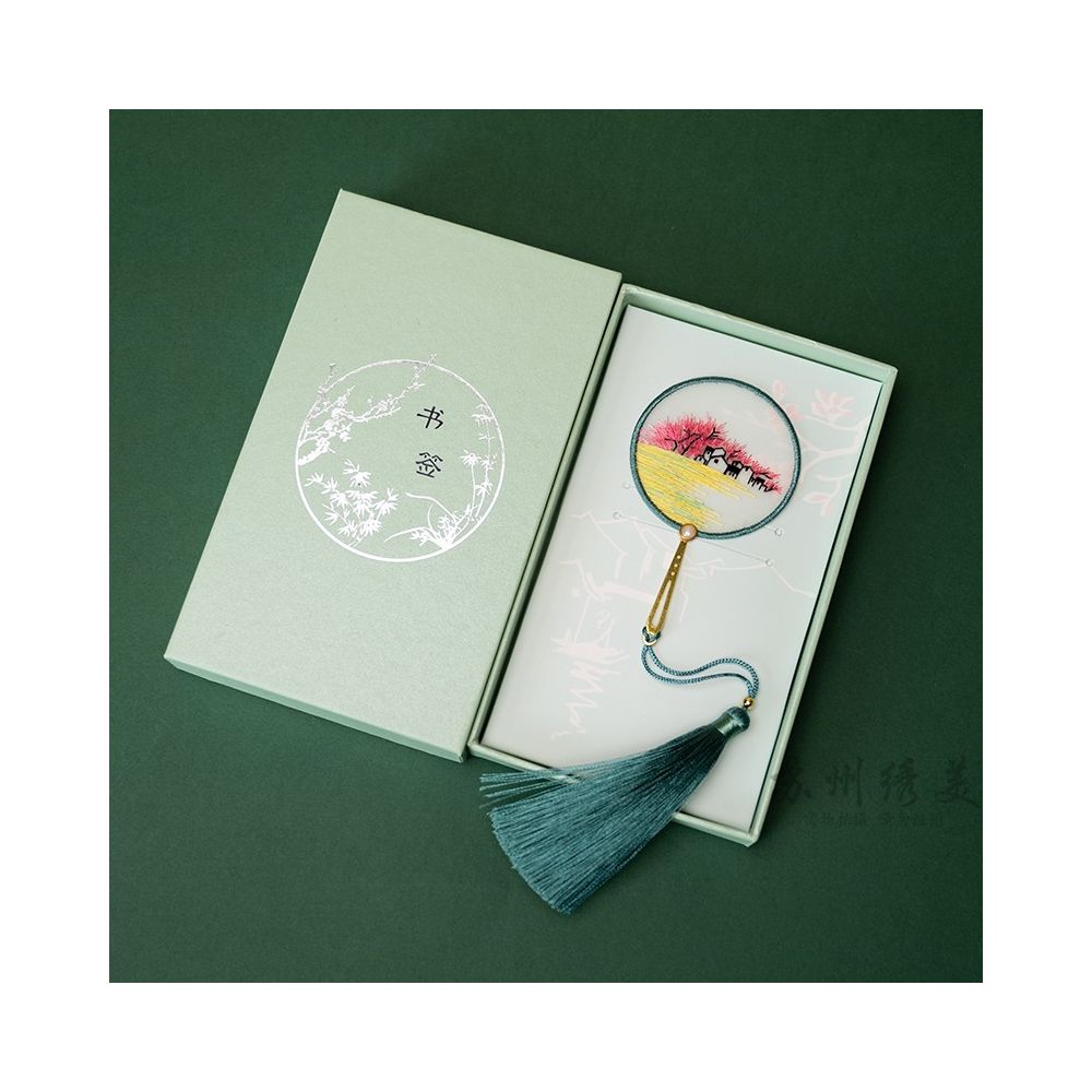 ASAYA2436 Suzhou embroidery beauty handmade double-sided embroidery bookmark