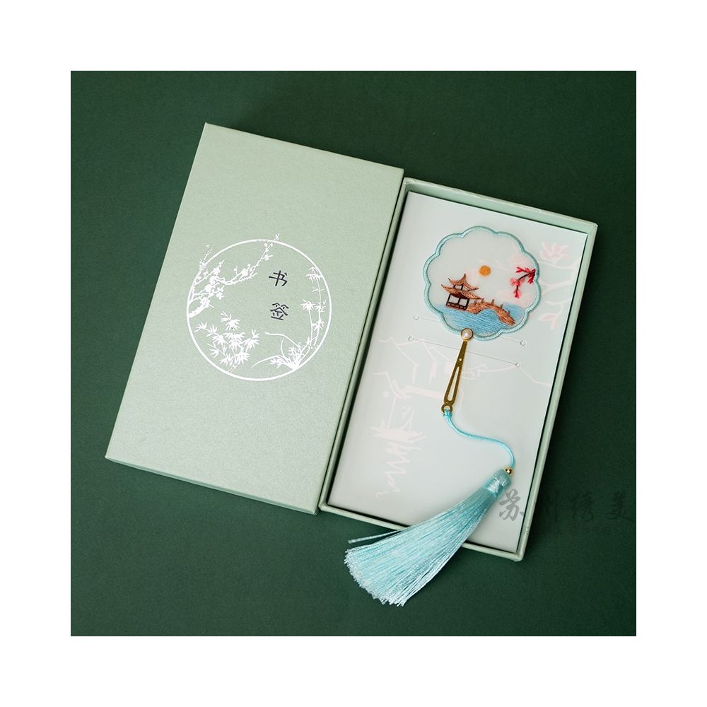 ASAYA2436 Suzhou embroidery beauty handmade double-sided embroidery bookmark