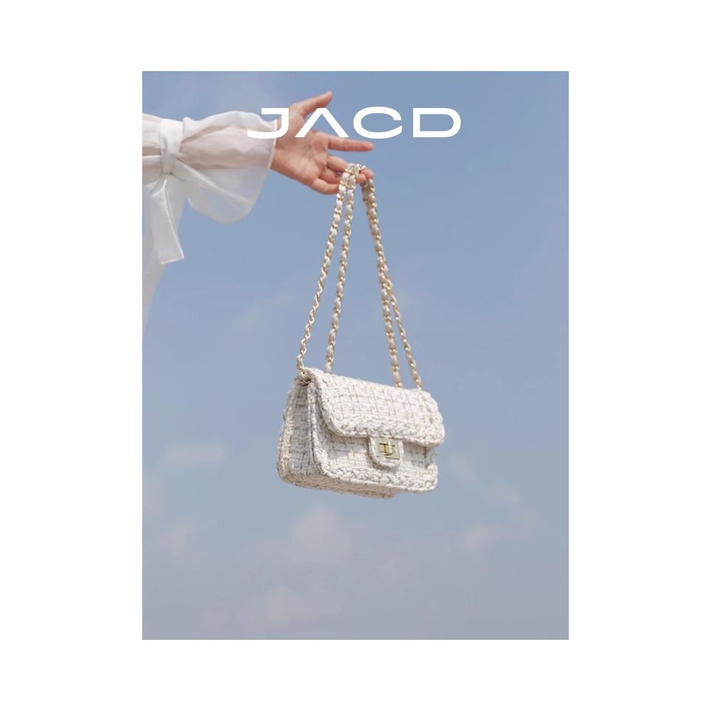JACD white small fragrant style bag for women 2025 new autumn and winter style armpit bag high end chain bag crossbody bag for women image 1