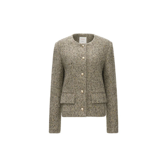 ASAYA2419 Sheep wool elegant tweed short coat