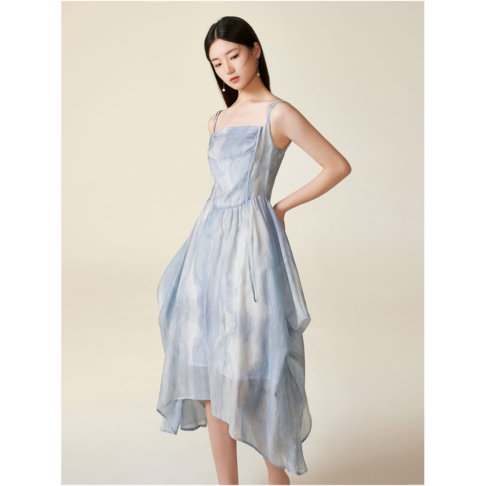 ASAYA2298 Sleeveless Blue gradient slim waist dress – ASAYA QiPao & Chinese  Fashion Store