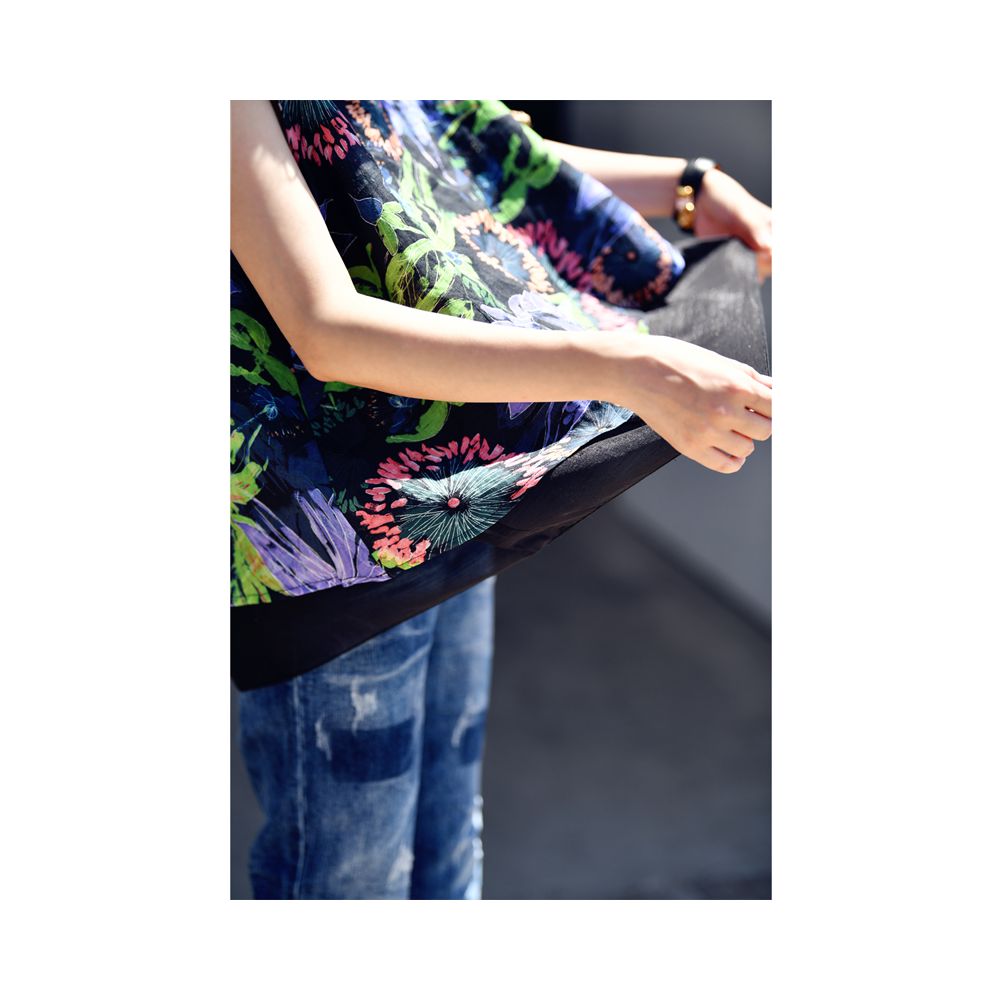 Free shipping B0119 artistic leisure simple ramie print small round neck short double layered vest A line sleeveless small shirt for women image 10