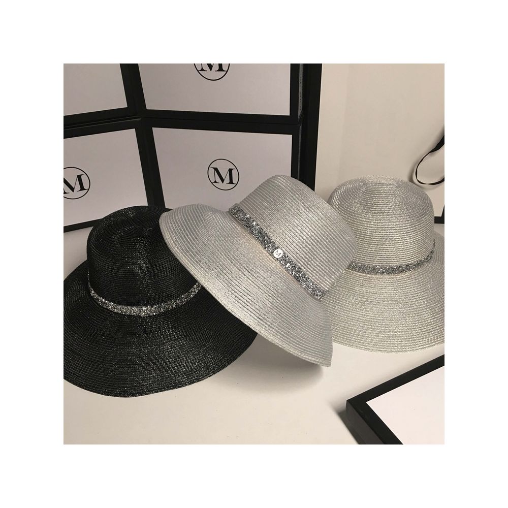 New Sunscreen Silver Wire Sunshade Hat for Women s Summer Trendy Versatile Foldable Straw Hat Summer Beach Travel Dome Fashion Hat image 5