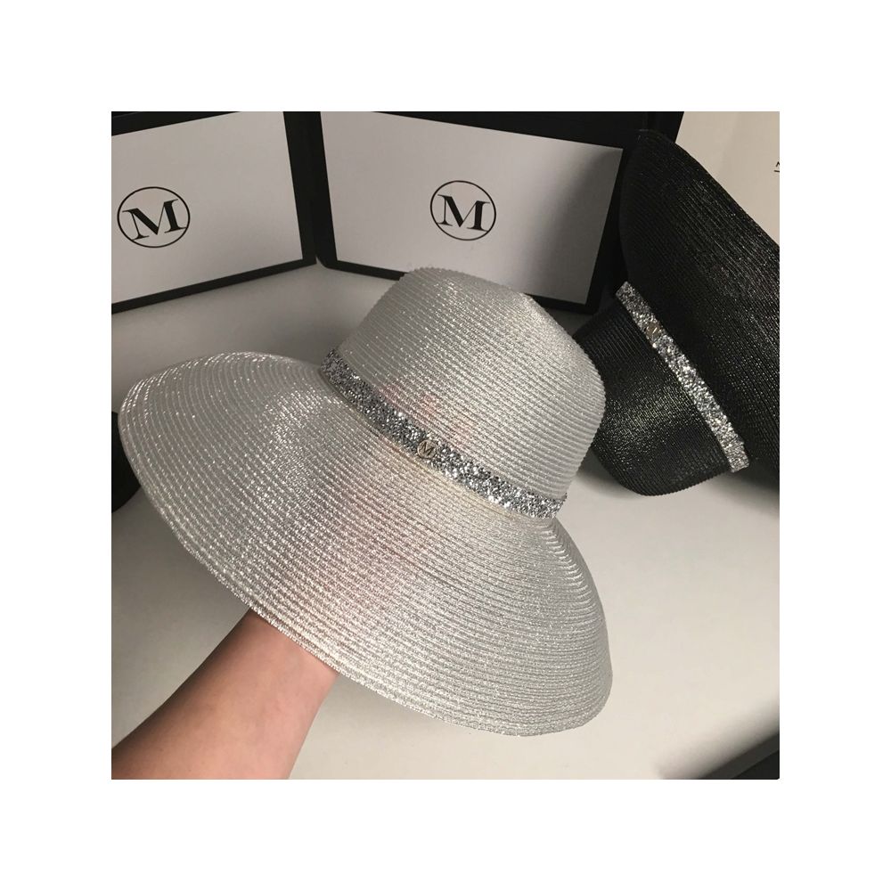 New Sunscreen Silver Wire Sunshade Hat for Women s Summer Trendy Versatile Foldable Straw Hat Summer Beach Travel Dome Fashion Hat image 0