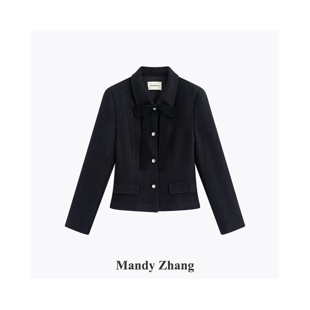 ASAYA4756 โ Mandy Zhang Bow-Tweed Elegance Set ๐โจ