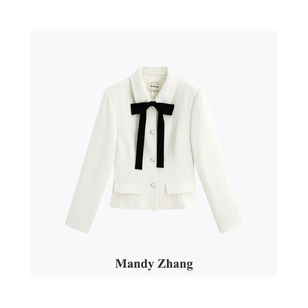 ASAYA4756 โ Mandy Zhang Bow-Tweed Elegance Set ๐โจ
