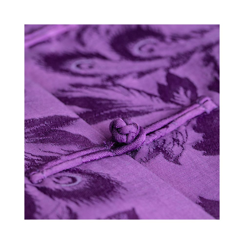 ASAYA1791 Tao Zhi Miao 2023 Spring / A Zi Chinese literary spring and autumn stand up collar sandwich jacquard jacket solid color purple