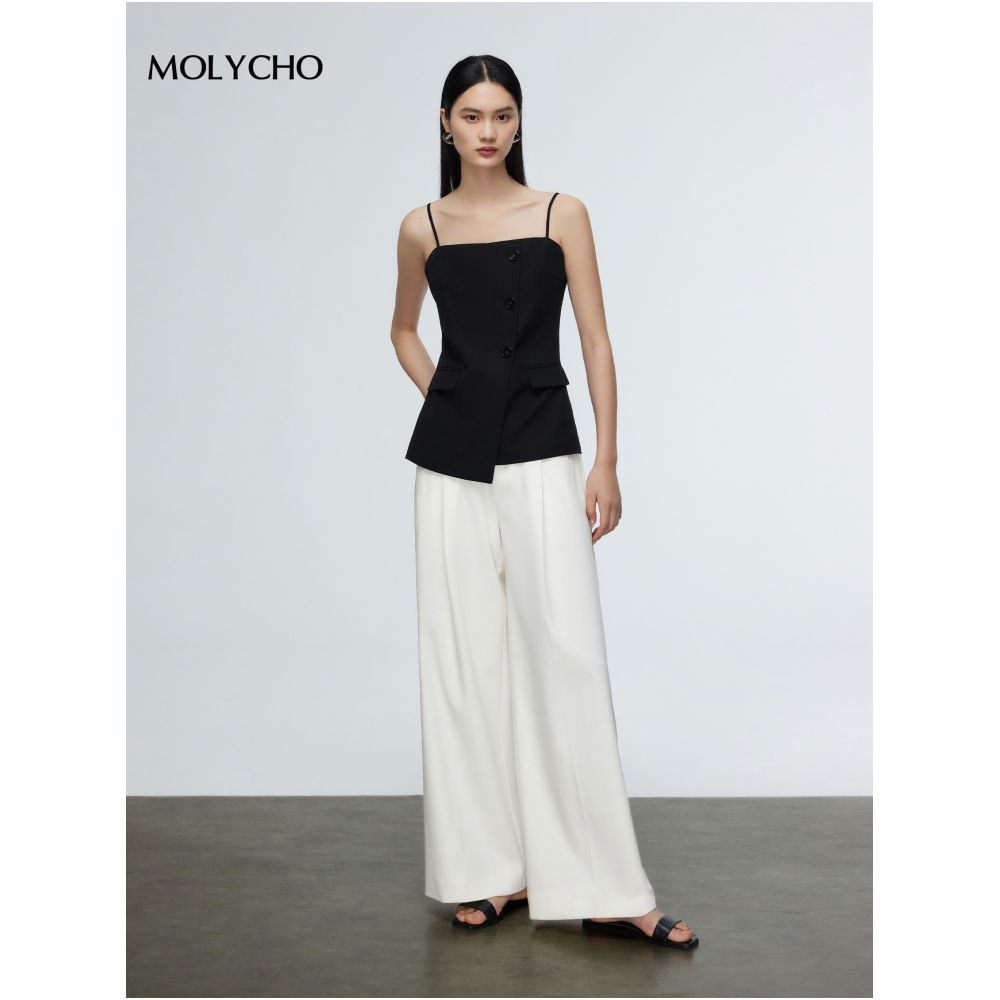 MOLYCHO Irregular Design Suit Vest Women s Summer Outerwear Sleeveless Strap Top image 5
