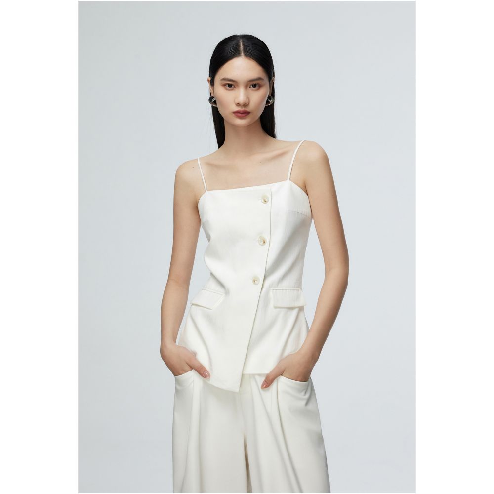 MOLYCHO Irregular Design Suit Vest Women s Summer Outerwear Sleeveless Strap Top image 13