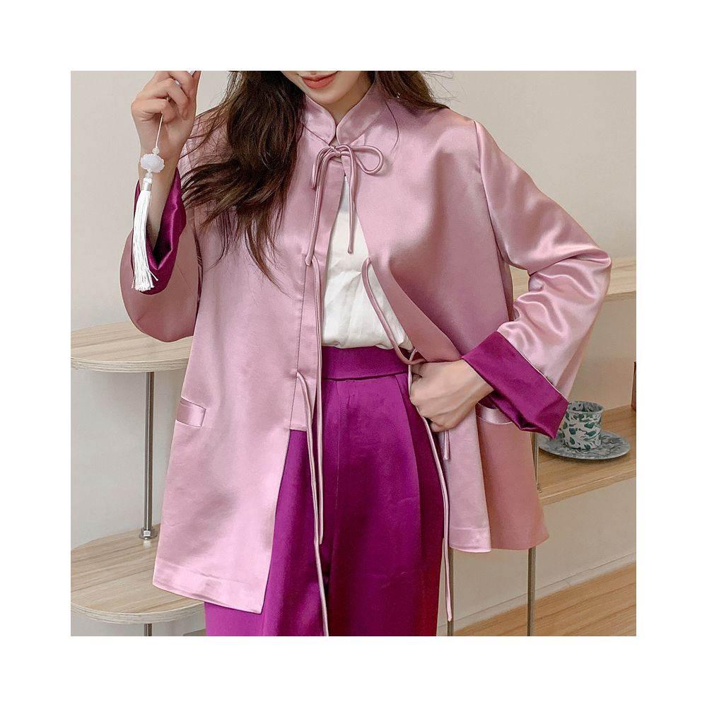 asaya1170 - Lang Y Chinese Suit Lace-up Cardigan Jacket