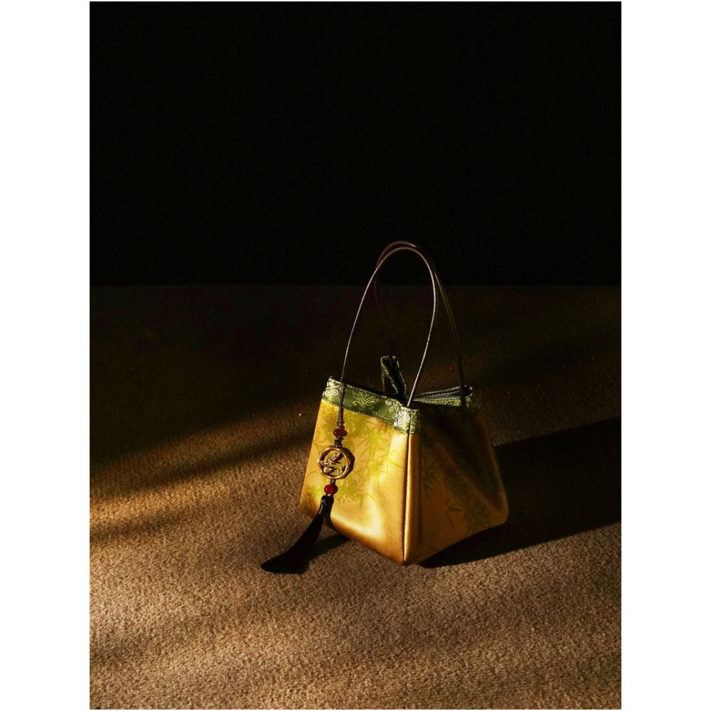 New Chinese style Chinese style handbag fragrant cloud yarn handbag small square handbag with cheongsam handbag mulberry silk women s small handbag image 1
