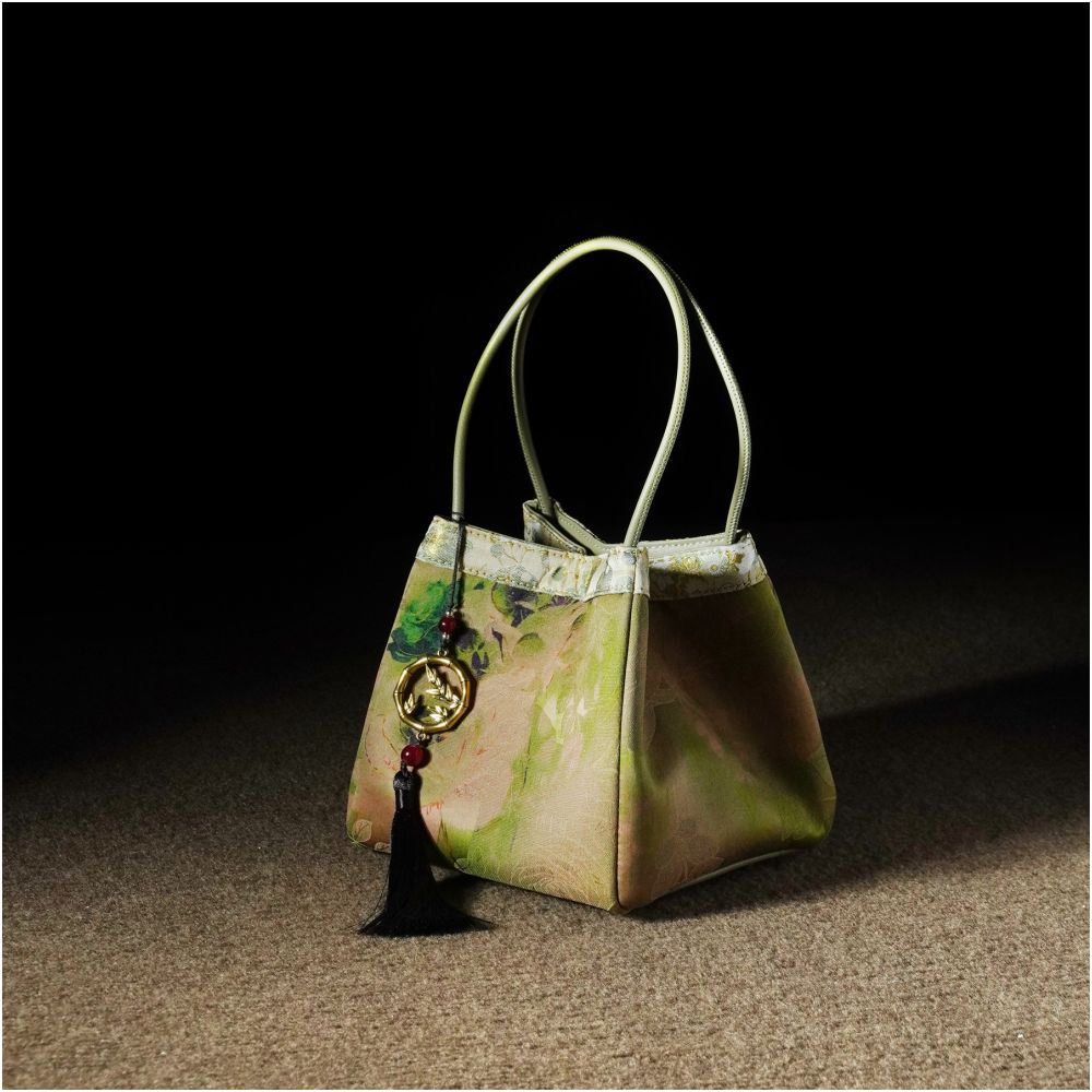 New Chinese style Chinese style handbag fragrant cloud yarn handbag small square handbag with cheongsam handbag mulberry silk women s small handbag image 14