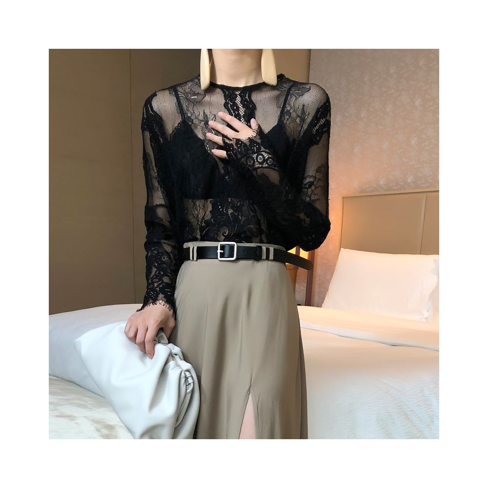 VB Homemade Authentic Lace Hoodie Bottom Shirt Sunscreen Lace Top Women s Long Sleeve Hollow T shirt Sexy Interior image 15