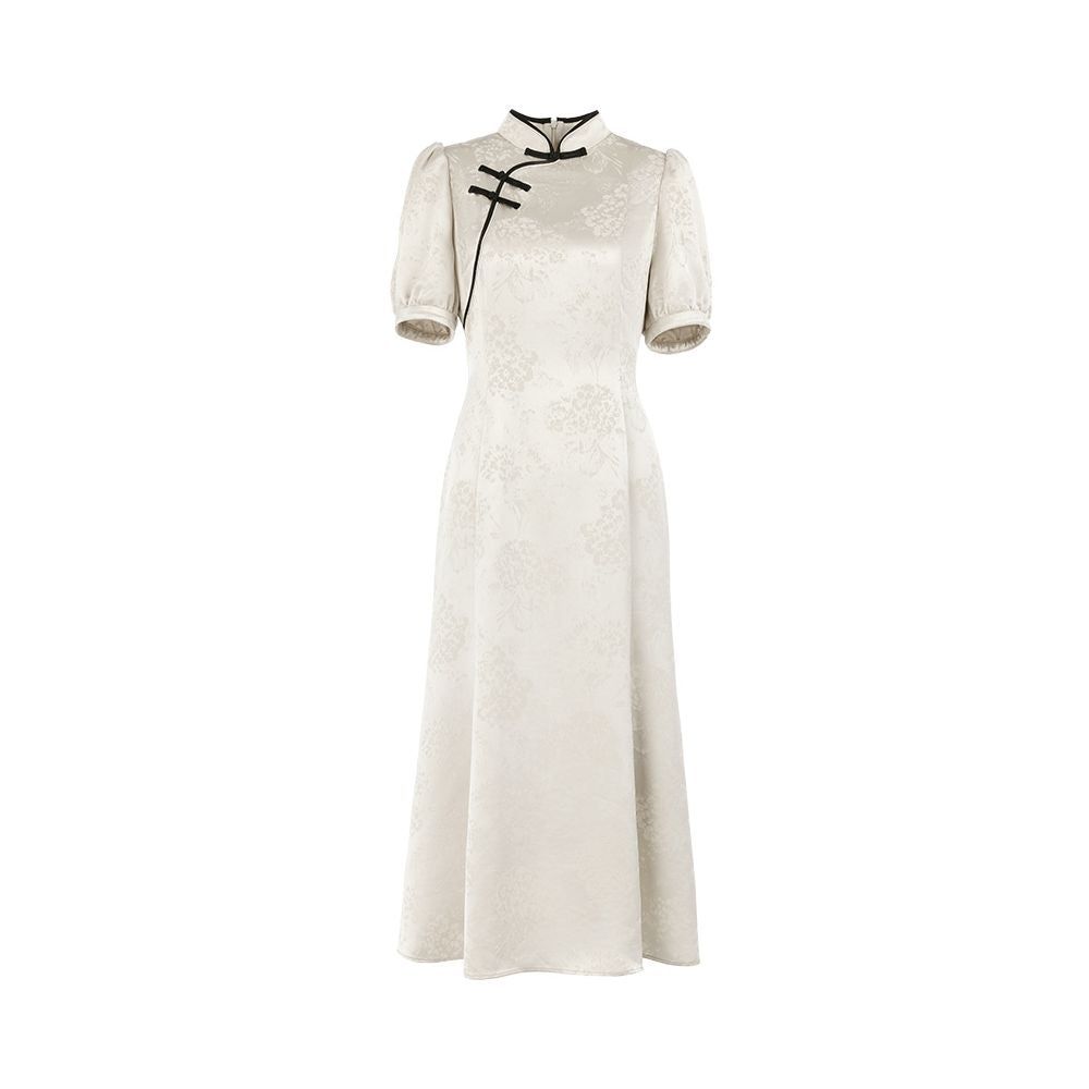 Spring Festival Gala Same Store Hua Mu Shen Chinese style Improved Cheongsam Skirt Standing Collar Jacquard Acetate Dress Chinese Style Dress image 8