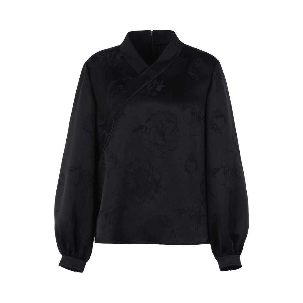 Celebrity Style Huamu Shen New Chinese Style Acetate Jacquard Top Improved Hanfu Tea Suit Cross Collar Slant Lapel Bottom image 33