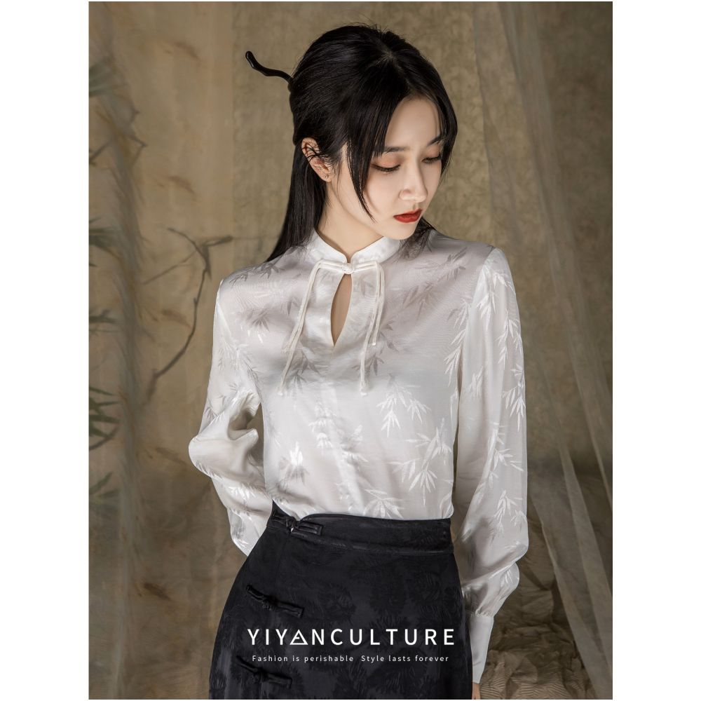 Asaya757  - YY Yiyan New Chinese style Acetic Acid Satin Jacquard Half length Skirt with Chinese style Retro Buckle and Fork High Waist Design Children s Dress