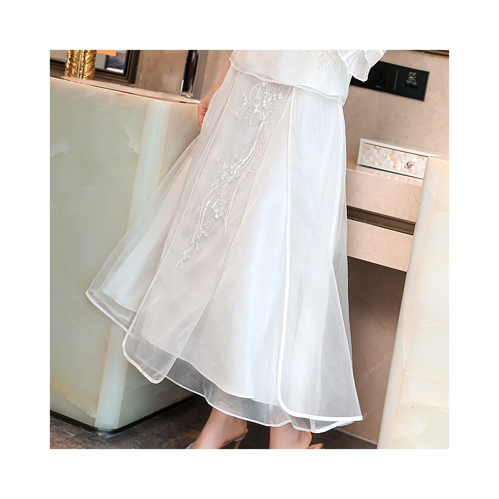 Cheongsam young Tang suit two piece set Hanfu women s Chinese style summer retro top Zen tea suit fairy atmosphere image 42