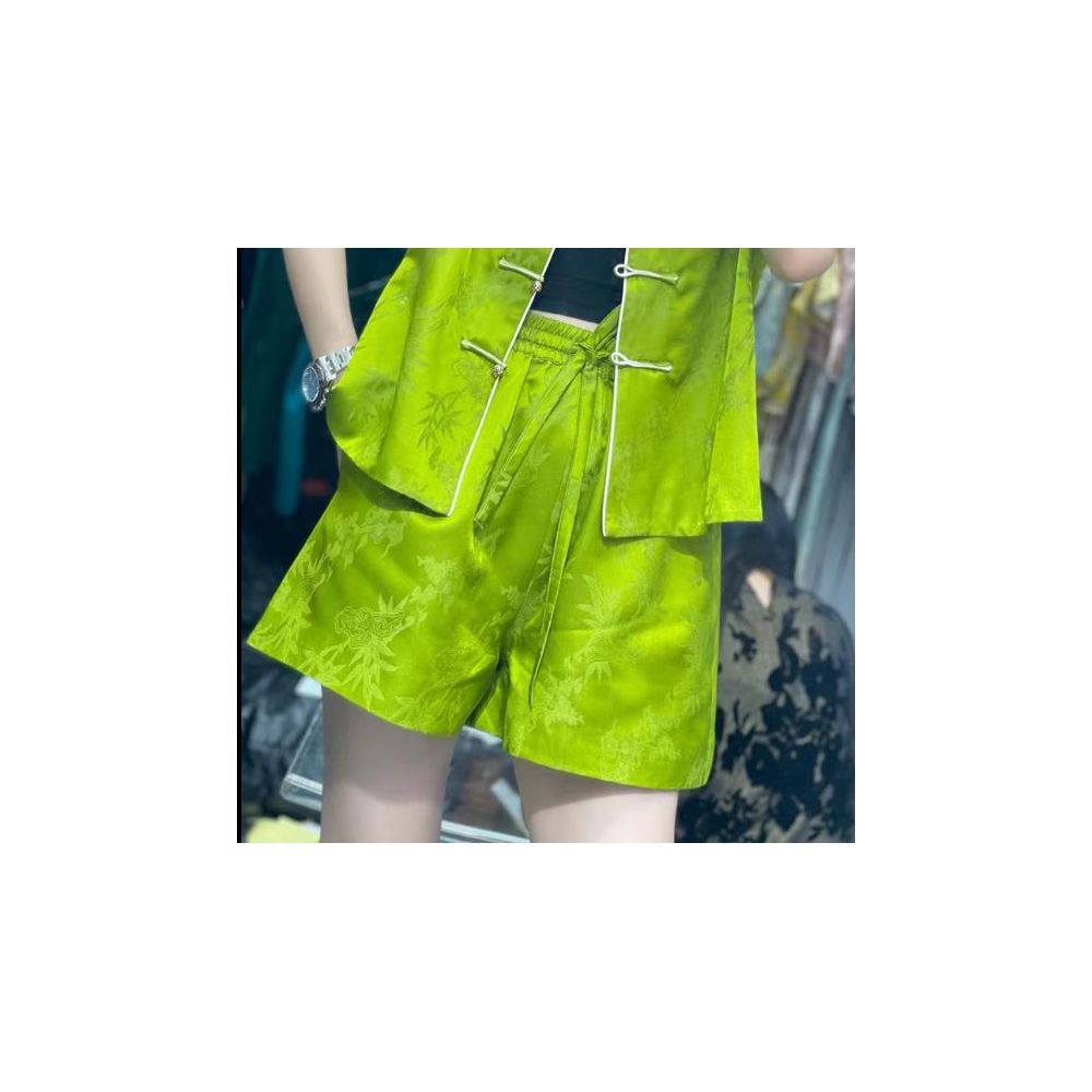Asaya280-  New Chinese Retro Silk Fashionable Chinese Style Horse Clip Shoulder Spring and Summer Four Seasons