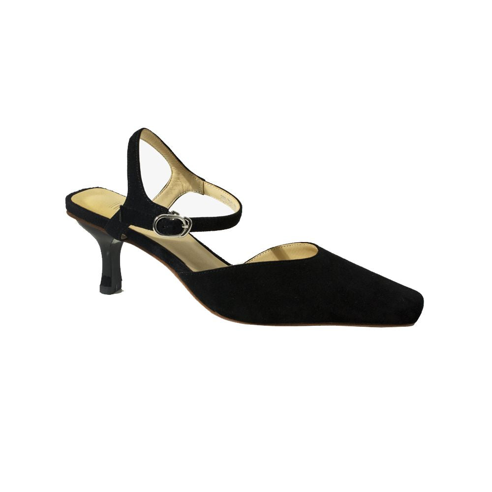 Tinker black toe cap with buckle French retro niche sandals women s genuine leather single shoes medium thick heel image 15